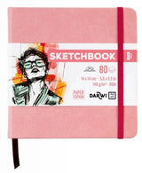 Sketchbook 14 x 14 80 feuilles papier blanc, 140 g/m², 9 couleurs de couverture - Darwi