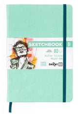 Sketchbook 14 x 21 80 feuilles papier blanc, 140 g/m², 9 couleurs de couverture - Darwi