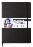 Sketchbook A4 80 feuilles papier blanc, 140 g/m², 9 couleurs de couverture - Darwi