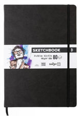 Sketchbook A4 80 feuilles papier blanc, 140 g/m², 9 couleurs de couverture - Darwi