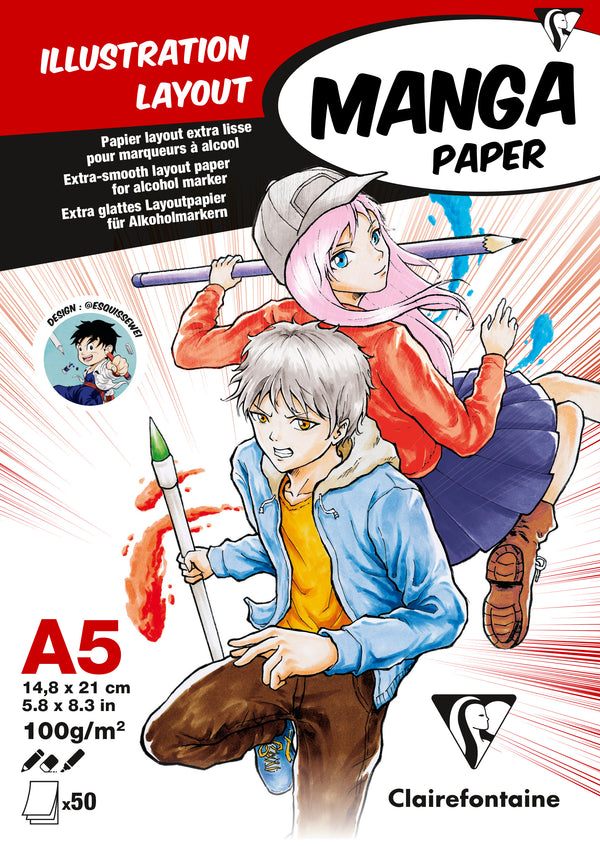 Bloc papier illustration Manga paper 3 formats