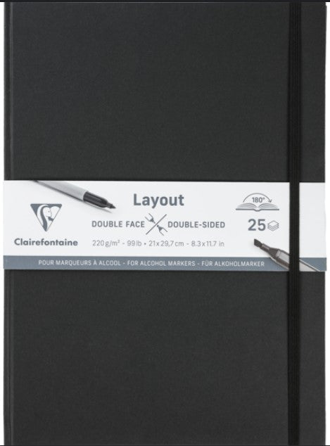 Carnet à plat Layout double-face - 220gr - 25 feuilles