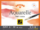 Papier aquarelle 100% coton grain fin 300g/m²