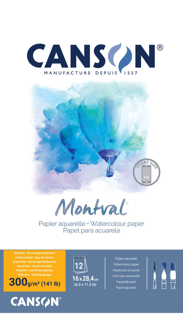 Bloc de papier Montval 300g 12 feuille collé 1 côté