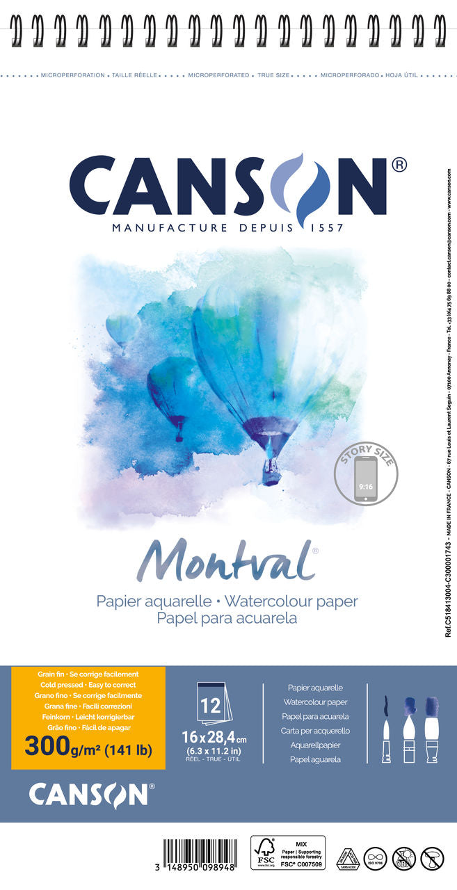 Album spiralé de papier Montval 300g 12 feuille