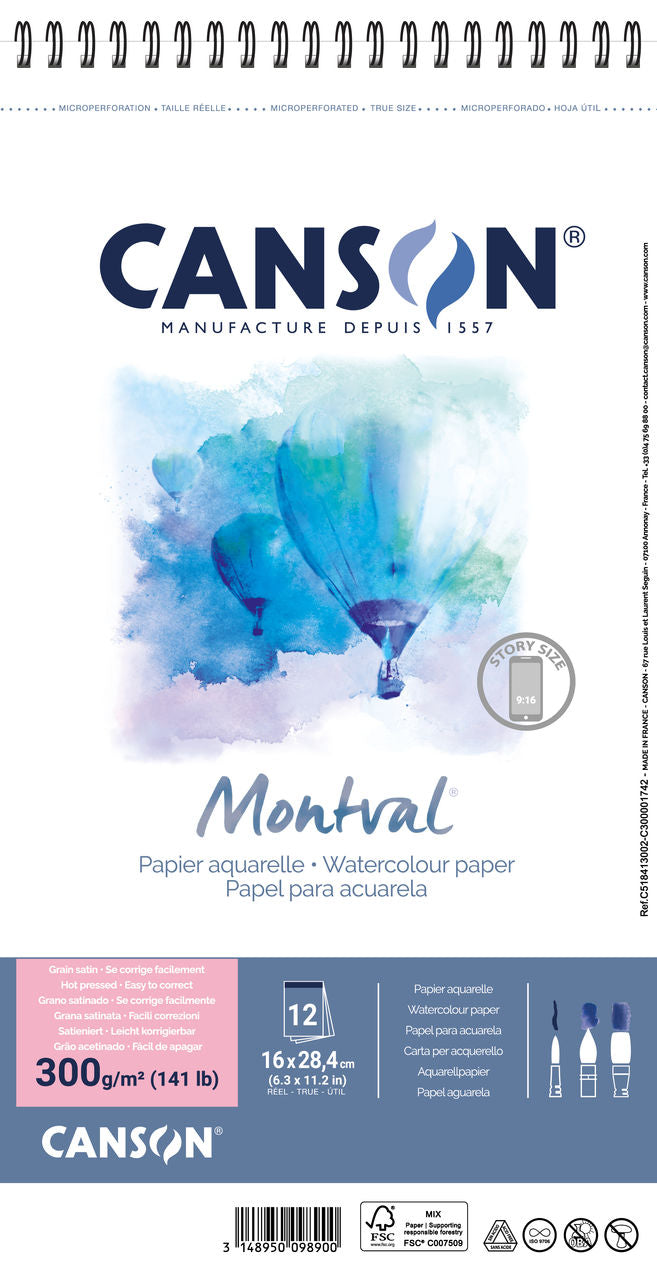 Album spiralé de papier Montval 300g 12 feuille