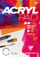 Bloc Acrylpad collé - 15 feuilles - 285 gr - Format A3, A4 & A5