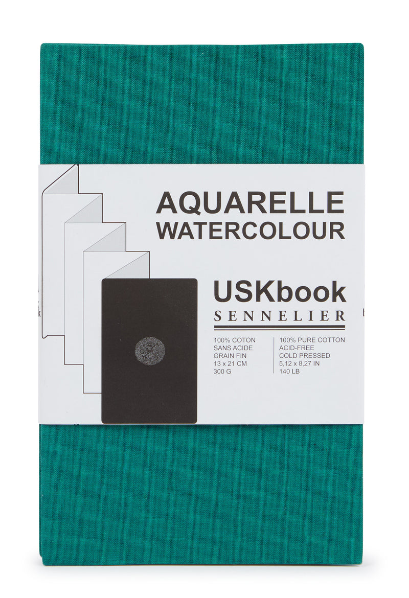 USKBook-Carnet Aquarelle en accordéon - 300gr/m² - 100% coton - Grain fin - 3 formats