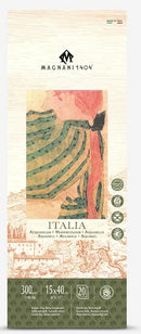 Bloc 100% coton 15x40 cm Italia-300gr-20 feuilles-Grain fin pressé à froid blanc naturel