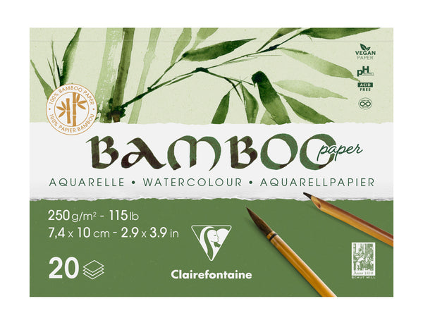 Bloc aquarelle Bamboo 250g/m² collé 1 côté