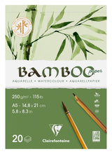 Bloc aquarelle Bamboo 250g/m² collé 1 côté