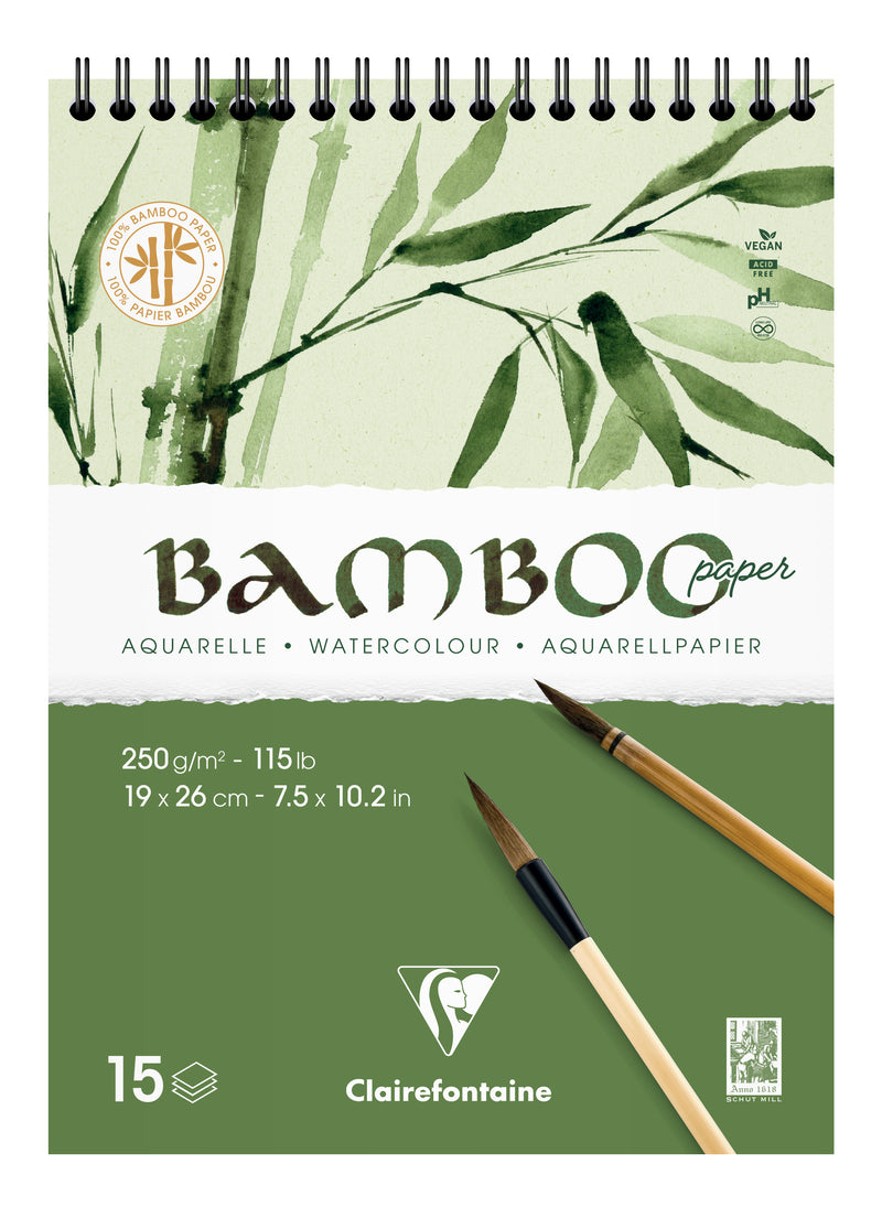 Carnet aquarelle Bamboo 250g/m² spiralé