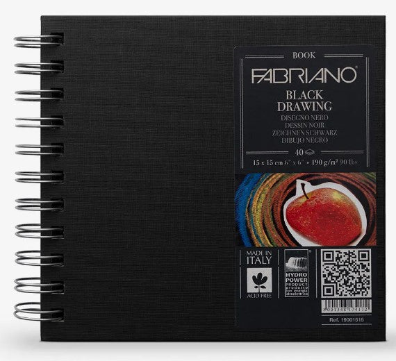 Carnet de croquis Blackbook 190g/m² spiralé - 40 feuilles - 4 formats