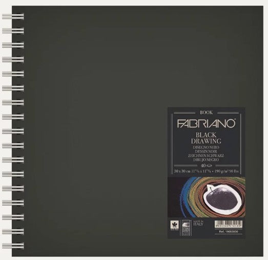 Carnet de croquis Blackbook 190g/m² spiralé - 40 feuilles - 4 formats