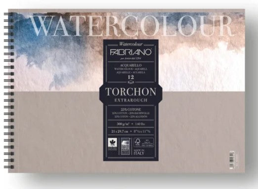 Bloc papier Aquarelle Watercolour - 300g/m² - 20 feuilles - spiralé - Grain torchon - 4 formats