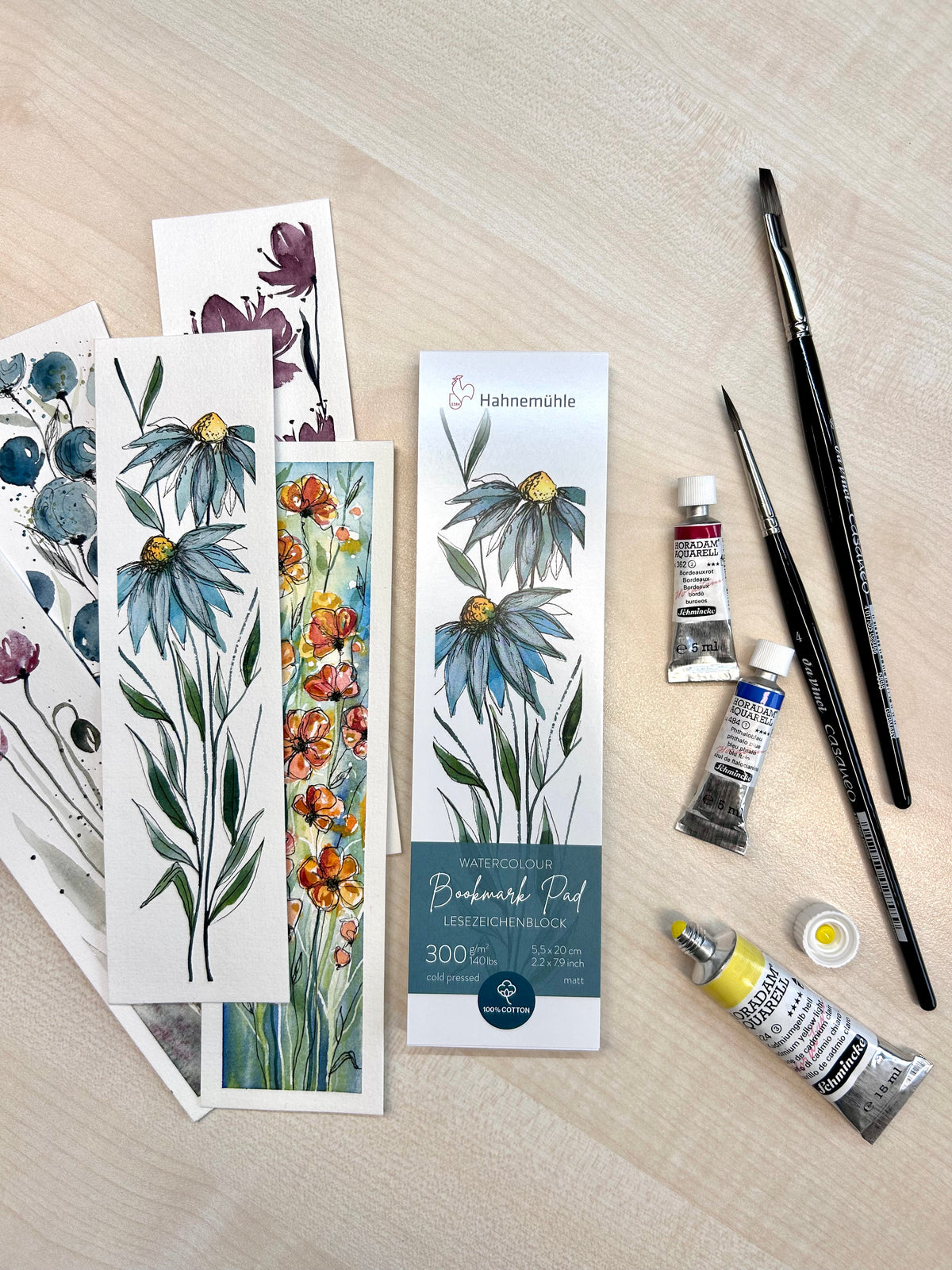 Papier Aquarelle Coton 300g/m² - Lot De 30 Feuilles 10,2 X 15,2 Cm - Texture Grain Moyen - Sans Acide - Pour Aquarelle, Acrylique, Encre