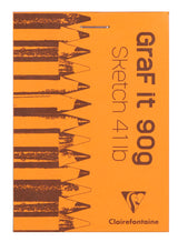 Bloc papier Graf'It sketch agrafé - 80 feuilles - 90gr/m² - Format A5