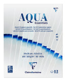 Aqua Essentials bloc collé 12 papiers aquarelle assortis 24x30cm 12F 200g-300g