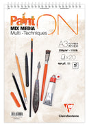 Bloc spiralé PaintON blanc A3+ - 20 feuilles - 250g/m² - Clairefontaine