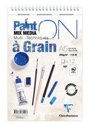 Bloc spiralé PaintON A Grain A5+ - 12 feuilles - 250g/m² - Clairefontaine