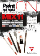 Bloc PaintON MIX11 - 27 feuilles assorties  A4 250g - Clairefontaine
