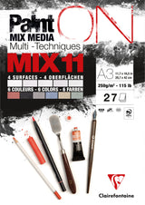 Bloc PaintON MIX11 - 27 feuilles assorties  A3 250g - Clairefontaine