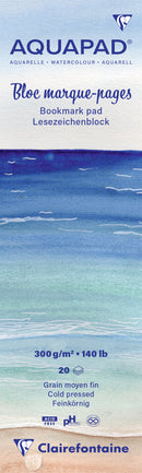 Bloc collé Aquapad Marque-pages aquarelle 6x20cm 20F 300g - Clairefontaine