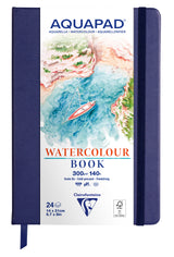 Carnet rembordé rigide Aquapad Aquarelle 14x21 24F 300g - Clairefontaine