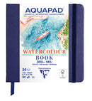Carnet rembordé rigide Aquapad Aquarelle 14x14 24F 300g - Clairefontaine