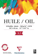 Bloc huile - 10 feuilles - 240g/m² - Collé petit côté - format A4 & A3