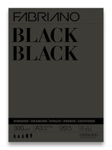 Bloc Black Black A4/A3 - 300gr/m² - 20 feuilles - collé 1 côté
