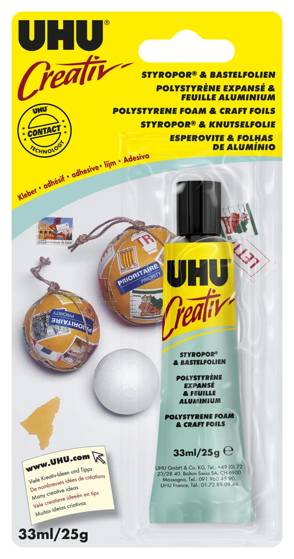 Colle pour polystyrène expansé et feuilles aluminium Uhu creativ