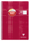 Cahier reliure intégrale déficients visuels A4-100 pages-90 gr-grands carreaux