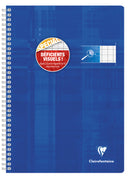 Cahier reliure intégrale déficients visuels A4-100 pages-90 gr-grands carreaux