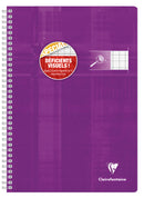 Cahier reliure intégrale déficients visuels A4-100 pages-90 gr-grands carreaux