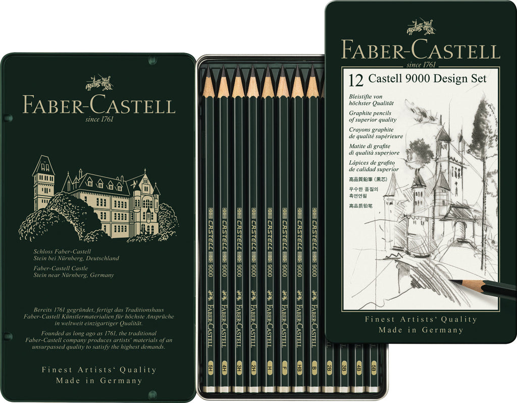 Trousse à crayon vide Faber Castell effet daim