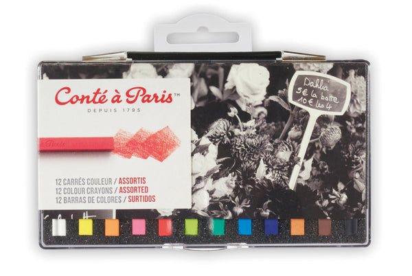 Boîte de 12 carrés couleurs assorties