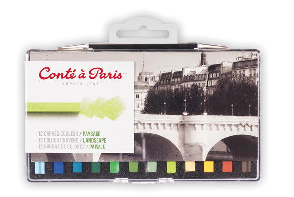 Boîte de 12 carrés couleurs Paysage