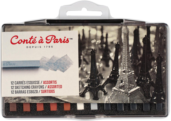 Coffret 12 carrés esquisse assortis