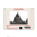 Boîte métal pierre noire 15 pièces