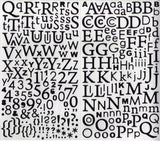 Stickers Alphabet pailletés noir - 300 pièces