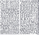 Stickers Alphabet pailletés argent - 300 pièces