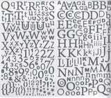 Stickers Alphabet pailletés argent - 300 pièces