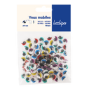 Yeux mobiles adhésifs couleurs avec cils