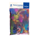Plumes de pintade naturelles multicouleurs (x 10)