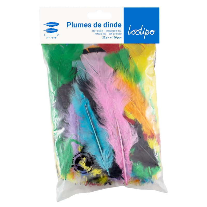 Assortiment plumes de dinde multicolore (x300)