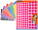 Gommettes carrées-3 tailles-8 couleurs -960 pièces