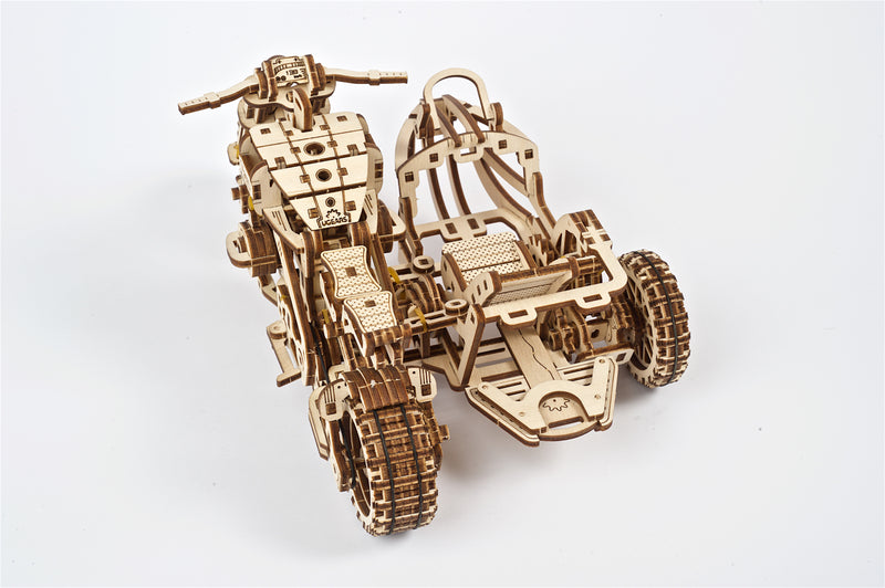 Kit maquette à construire Ugears Moto Scrambler avec side-car