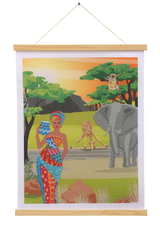 Poster à diamanter 34 X 45 cm évasion Afrique- Crystal art kit