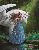 Poster à diamanter 34 X 45 cm Anne Stokes licorne enchantée - Crystal art kit